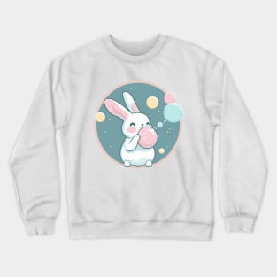 Cute Rabbit Bunny Blowing Bubble Gum Easter Day Crewneck Sweatshirt